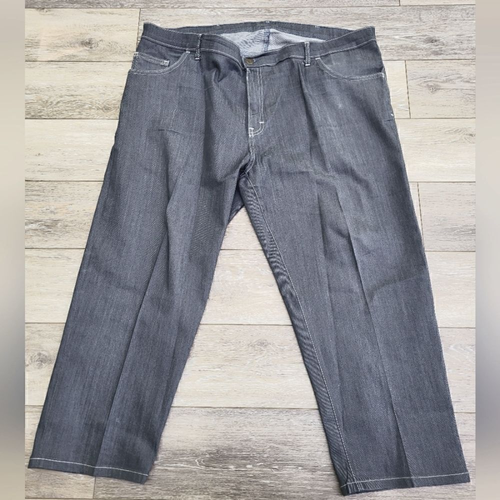 Blue Delta bespoke custom seamstress made in USA jeans grey & white stitch short